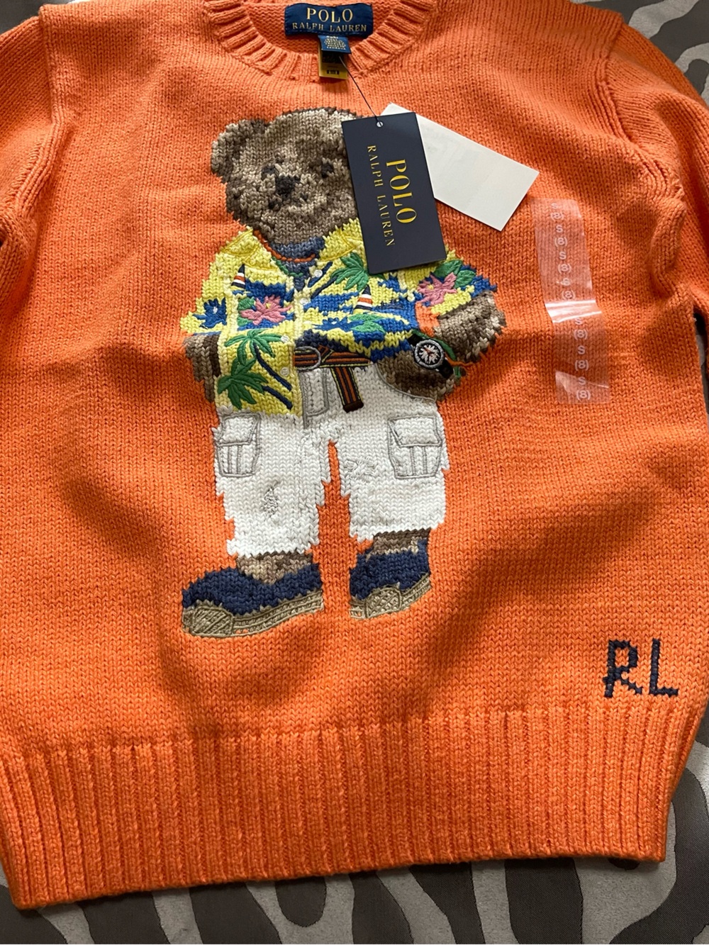 Polo by Ralph Lauren kids Orange Polo Bear Crewneck Sweater